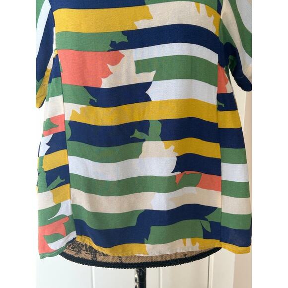 Anthropologie Maeve Mika Colorful Abstract Striped Blouse Size Small - Picture 9 of 10